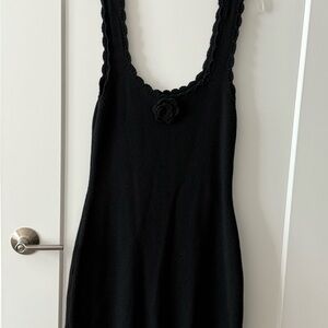 Wild Fable Black Crocheted Sleeveless Mini Dress